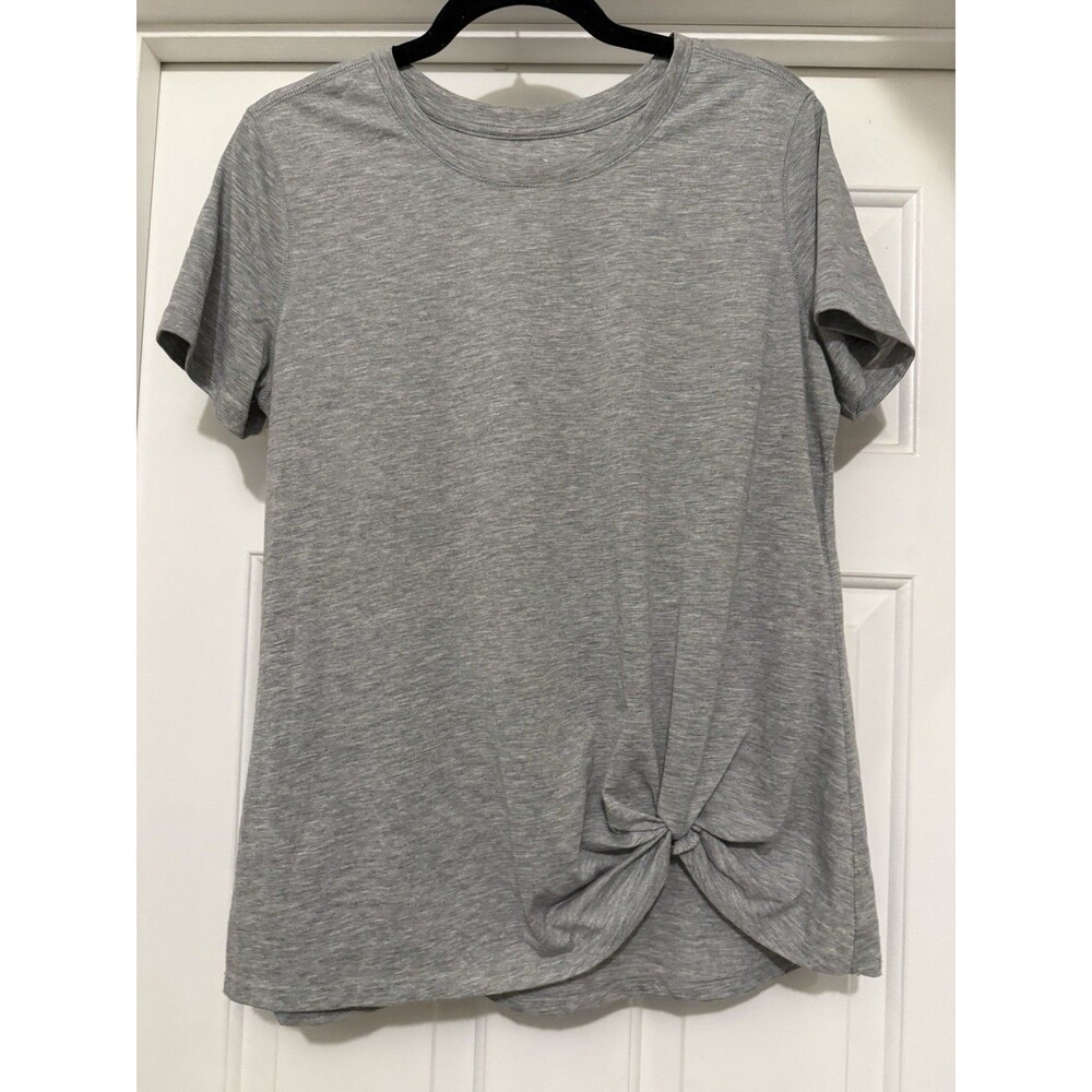 Old Navy Women’s Gray Tie Front Active T-Shirt Medium Casual Athleisure